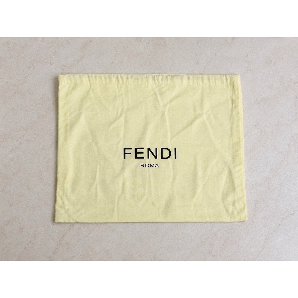 Fendi Roma Yellow Designer Dust Bag 13.5 x 11 Drawstring Pouch